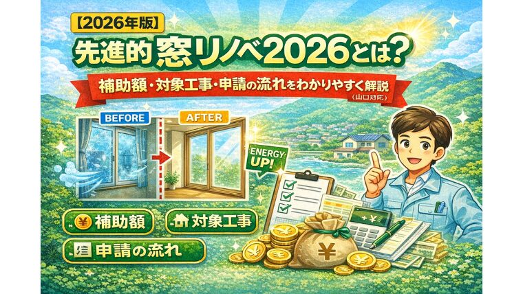 【2026年版】先進的窓リノベ2026とは？補助額・対象工事・申請の流れをわかりやすく解説（山口対応）